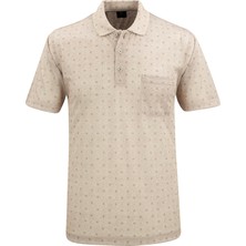 Çizgi Triko Erkek Polo Yaka Dijital Baskı Tişört - 5104
