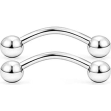 Takıconcept Unisex Cerrahi Çelik Gümüş 2'li Set Rook ve Kaş Piercing