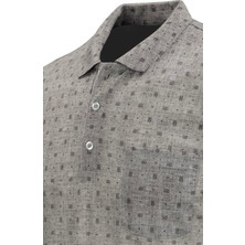 Çizgi Triko Erkek Polo Yaka Dijital Baskı Tişört - 5104