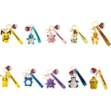 Pintimasu 10 Model Pokemon Anime Anahtarlık Aksiyon Figürü Pikachu Charmander Bulbasaur Squirtle Psyduck Snorlax Gengar Togepi Çocuk Oyuncak Hediye (Yurt Dışından)