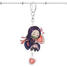 Pintimasu 1 Adet Kawaii Anime Iblis Avcısı Kimetsu Hiçbir Yaiba Anahtarlıklar Kamado Tanjirou Tomioka Giyuu Akrilik Kolye Anahtarlıklar Şekil Oyuncaklar (Yurt Dışından)