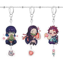 Pintimasu 1 Adet Kawaii Anime Iblis Avcısı Kimetsu Hiçbir Yaiba Anahtarlıklar Kamado Tanjirou Tomioka Giyuu Akrilik Kolye Anahtarlıklar Şekil Oyuncaklar (Yurt Dışından)