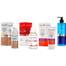 Solaris Bakım Kremi 50 ml ve Retinol Serum 30 ml ve Güneş Kremi 50 ml ve Yüz Temizleme Jeli 400 ml