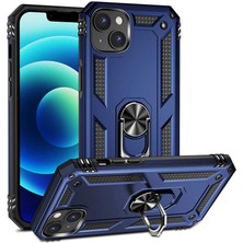 Apple iPhone 14 Kılıf Magnetik Stand Olabilen Kamera Korumalı Kapak - Lacivert