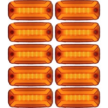 Reycar 10 Adet Neon Ledli Yan Dorse Kasa Lambası 12-24 Volt Melek Kanadı Turuncu