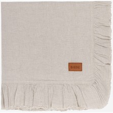 Barine Frilled Keten Masa Örtüsü Natürel 150 x 320