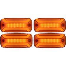 Reycar 4 Adet Neon Ledli Yan Dorse Kasa Lambası 12-24 Volt Melek Kanadı Turuncu