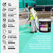 Alkoru 5 Adet 13 kg Yeşil Likit Membran Renkli Reçine Esaslı Sıvı Su Yalıtım Malzemesi Avantaj Paket