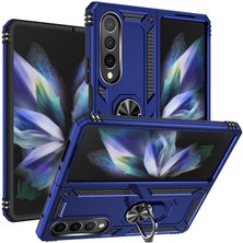 Samsung Galaxy Z Fold 4 Kılıf Magnetik Stand Olabilen Kamera Korumalı Kapak - Lacivert