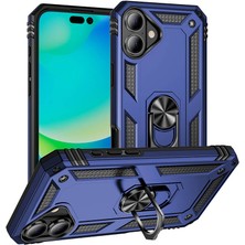 Apple iPhone 16 Plus Kılıf Magnetik Stand Olabilen Kamera Korumalı Kapak - Lacivert