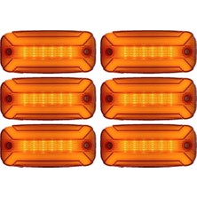 Reycar 6 Adet Neon Ledli Yan Dorse Kasa Lambası 12-24 Volt Melek Kanadı Turuncu