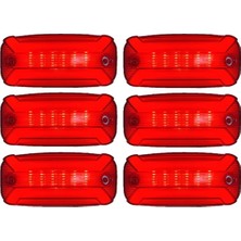 Reycar 6 Adet Neon Ledli Yan Dorse Kasa Lambası 12-24 Volt Kırmızı
