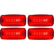 Reycar 4 Adet Neon Ledli Yan Dorse Kasa Lambası 12-24 Volt Kırmızı