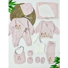 Alp Bebe Belize Ilkbahar Organik Müslin 10 Parça Yenidoğan Set - Pembe