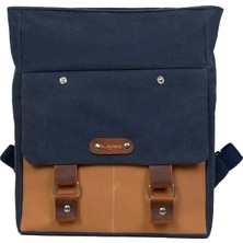 Hulganz Gurta Sırt Çantası Mumlu Kanvas & Hakiki Deri El Çantası (14 Inç Tablet Notebook Laptop ) 25X31 cm