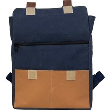 Hulganz Gurta Sırt Çantası Mumlu Kanvas & Hakiki Deri El Çantası (14 Inç Tablet Notebook Laptop ) 25X31 cm