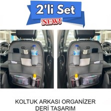 
peugeot 307 Deri Koltuk Arkası Organizer Koruyucu Gri 2 Adet Fs