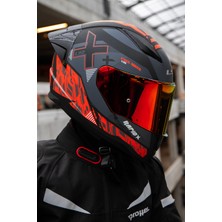 LS2 Rapıd 2 Race Xtreet Mat Siyah-Kırmızı Kask