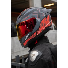 LS2 Rapıd 2 Race Xtreet Mat Siyah-Kırmızı Kask
