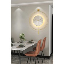 MetaQuartz Aksesuar(XXL-60*80 cm) Timelles Kristal  - Ledli - Modern Dekoratif Metal Duvar Saati