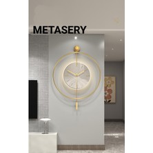 MetaQuartz Aksesuar(Xxl-60*80 cm) Timelless Kristal LED (3 Pil ile Berber Gelir ) (Quartz ), Dekoratif Metal Ledli Duvar Saati