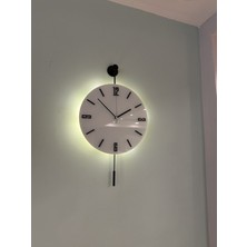 Siyah Artistry Kardelen Siyah Series (35  cm  Çap) ,pilli LED ,modern Dekoratif Metal Duvar Saati