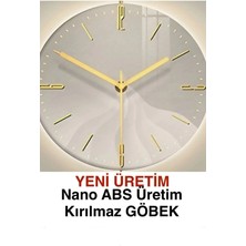MetaQuartz Aksesuar(Büyük Boy - 50*75 cm) Timelles Gold Serisi (Pilli Led) Ultra Sessiz Quartz Mekanizma , Metal Duvar Saati