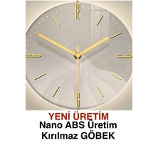 (Büyük Boy-50*75 cm) Timelles Kristal- (Quartz Mekanizmalı)-(Abs Nano Göbek )-Pilli LED - Metal Duvar Saati