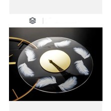 Renessa Exclusive Time - Pilli LED - Modern Metal Camlı Lake Duvar Saati