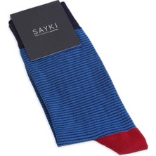 Hatemoğlu Lacivert Desenli Pamuklu Soket Çorap