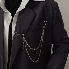 Takıconcept Punk Tarz Broş, Zincir Iskoç Iğnesi, Aksesuar Broş