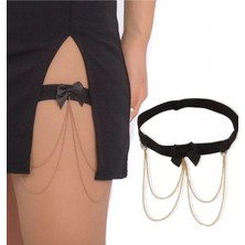 Takıconcept Fiyonklu Elastik Bacak Zinciri Bacak Aksesuarı Altın Renk