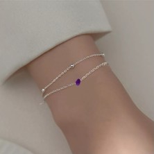 Takıconcept Balık Burcu Ametist Doğal Taşlı Bileklik - Halhal