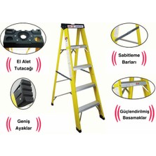5 Basamak 144 cm Fiberglas Tek Taraflı Elektrikçi Merdiveni