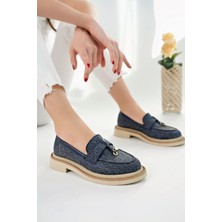 Marshetta Shoes Loressa Model Lacivert Keten Kadın Loafer Günlük Ayakkabı