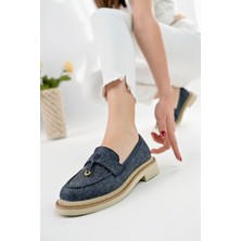 Marshetta Shoes Loressa Model Lacivert Keten Kadın Loafer Günlük Ayakkabı