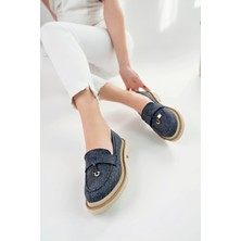 Marshetta Shoes Loressa Model Lacivert Keten Kadın Loafer Günlük Ayakkabı