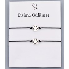 Takıconcept 2 Adet Gülen Surat Ayarlanabilir Sevgili Arkadaşlık Best Frends Ip Bileklik