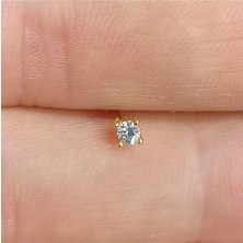 Takıconcept 925 Ayar Gümüş Altın Kaplama Tek Taş Hızma