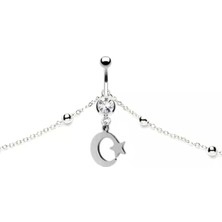 Vücut Zincirli Ay Yıldız Sallantılı Çelik Göbek Piercing