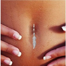 Takıconcept Deliksiz Tüy Sallantılı Fake Çelik Göbek Piercing