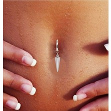 Takıconcept Deliksiz Mızrak Sallantılı Çelik Göbek Piercing