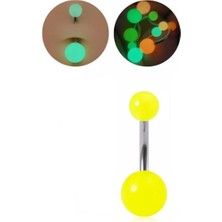 Takıconcept Neon Karanlıkta Parlayan Fosforlu Cerrahi Çelik Göbek Piercing