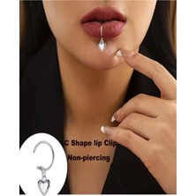 Takıconcept Deliksiz Kuzey Yıldızı Sallantılı Fake Çelik Dudak Piercing Sahte Piercing D45D1