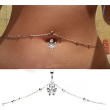 Takıconcept Vücut Zincirli Kelebek Cerrahi Çelik Taşlı Piercing