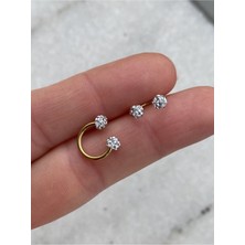 Takıconcept Swarovski Taşlı Gold 8mm Septum/kıkırdak/burun Piercing