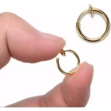 Takıconcept Deliksiz Fake Altın Rengi Dudak Burun Kulak Sahte Piercing Küpe