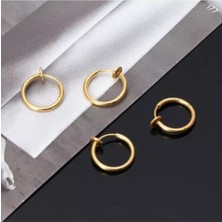 Takıconcept Deliksiz Fake Altın Rengi Dudak Burun Kulak Sahte Piercing Küpe