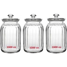 Paşabahçe Viva Cam Kavanoz 1500 cc x 3 Adet ( 96394)
