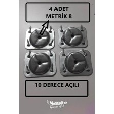 Kuzeylina 4 Adet Metal Sehpa ve Ahşap Ayak Bağlantı Aparatı Açılı Ayak Aparatı Zigon Sehpa Masa Koltuk Puf